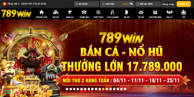 Giao diện đăng nhập 789win thực tế